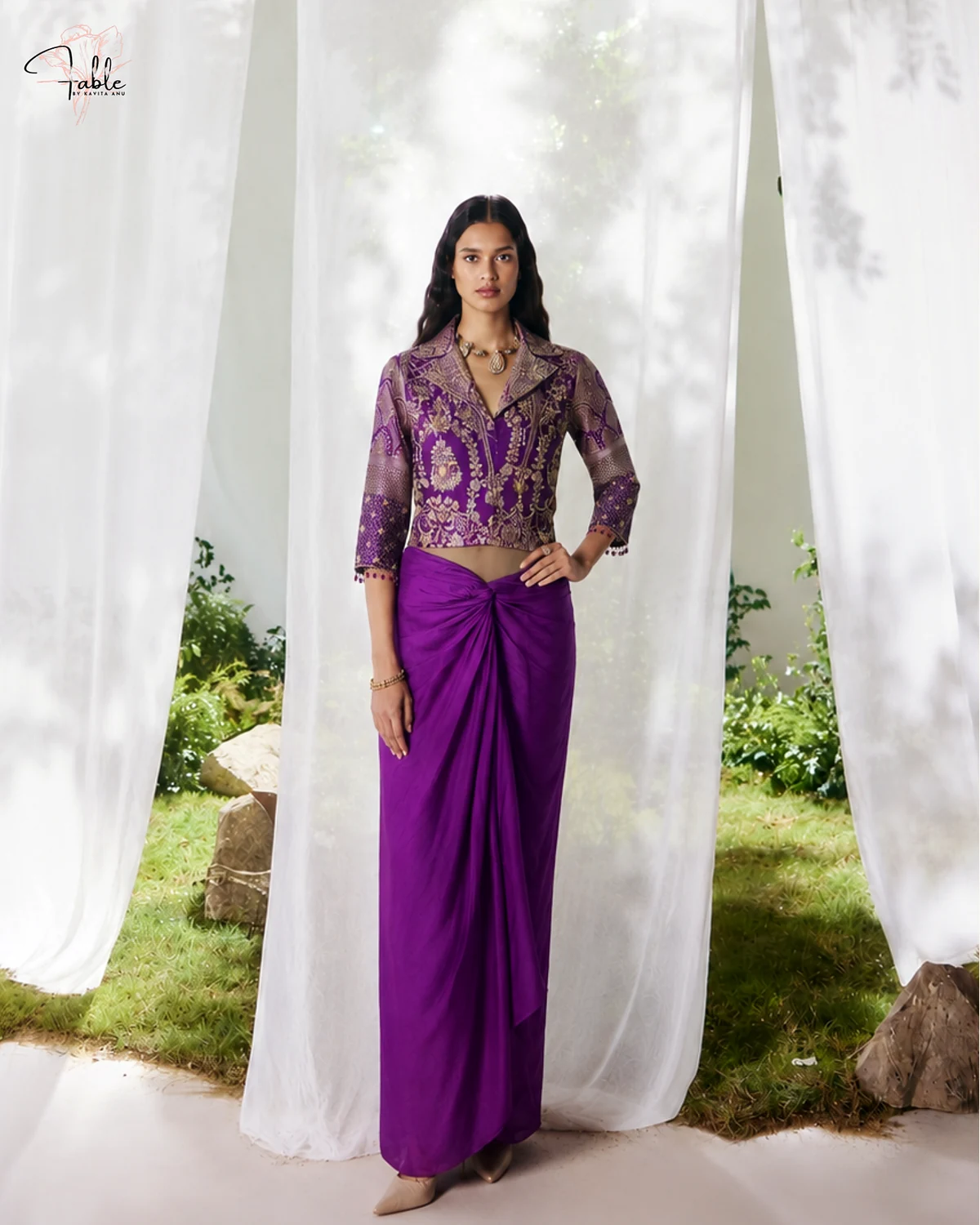 Purple drape set